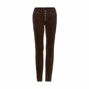 cabi Button Fly Skinny (Chocolate Brown Cord) - size 6 - Fall '22